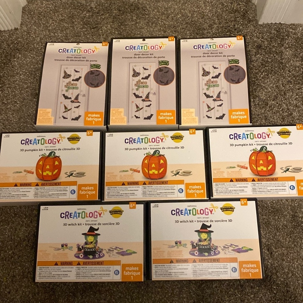 Creatology Halloween Craft Kits Hocus Pocus Door Table Decor 3D Pumpkin & Witch